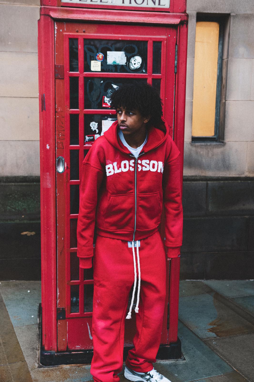 Red blossom zip-up