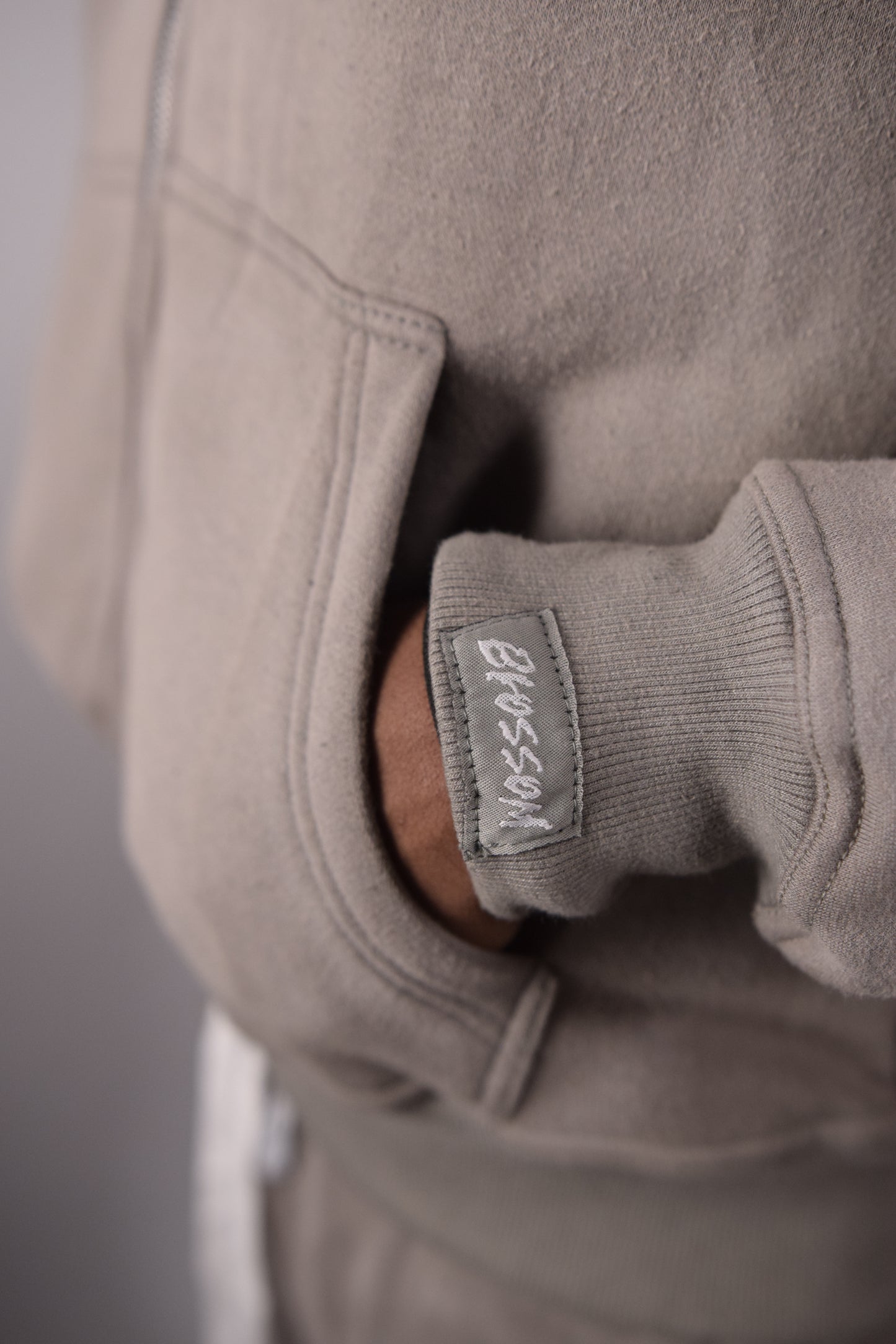 Grey blossom zip-up