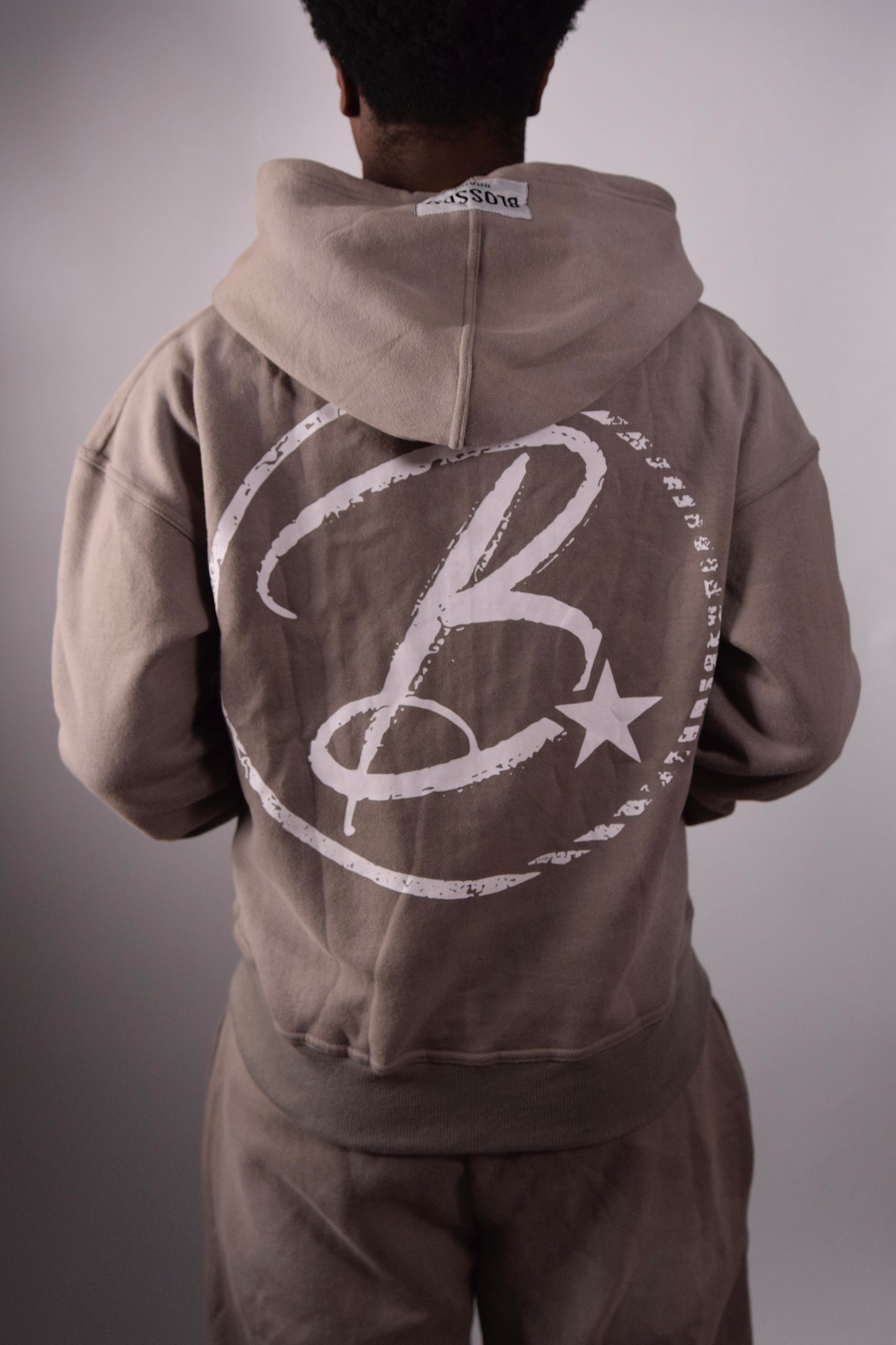 Grey blossom zip-up