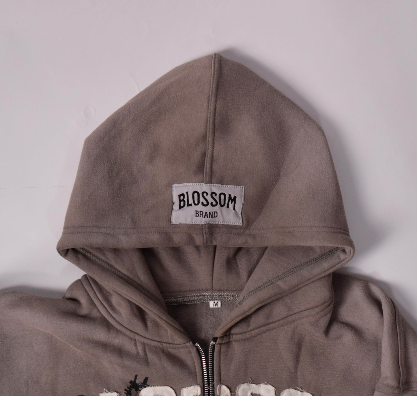 Grey blossom zip-up