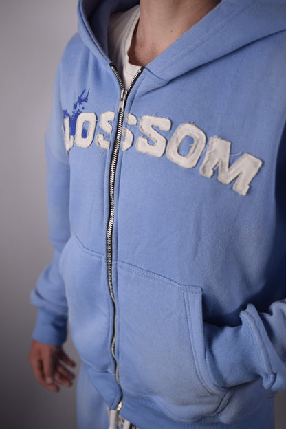 Blue blossom zip-up