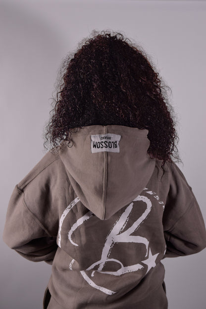 Grey blossom zip-up