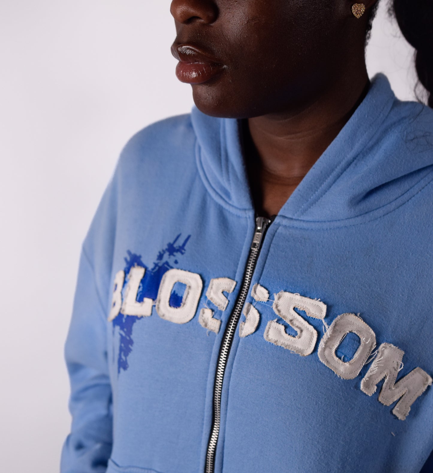 Blue blossom zip-up