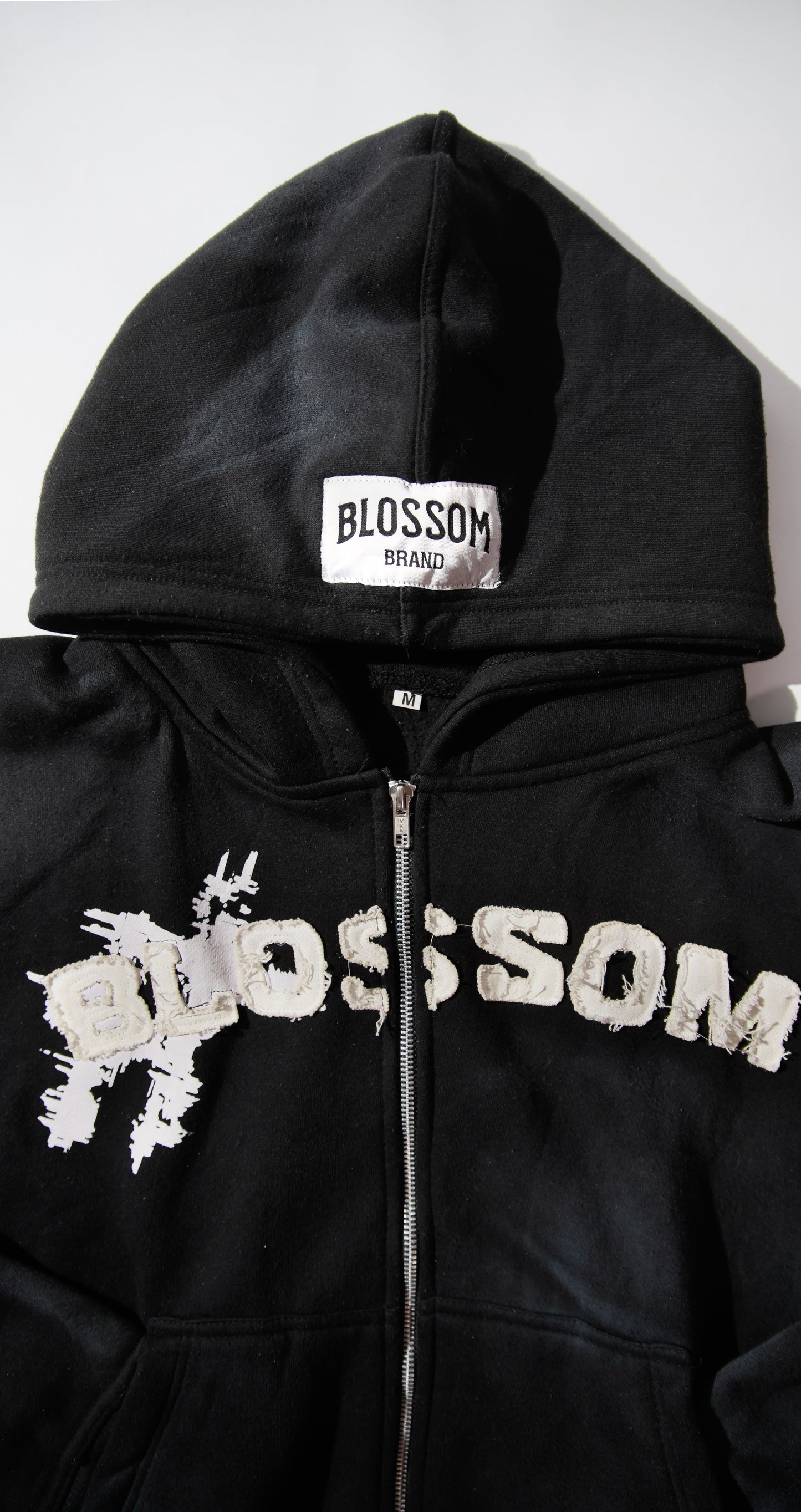 Black blossom zip-up