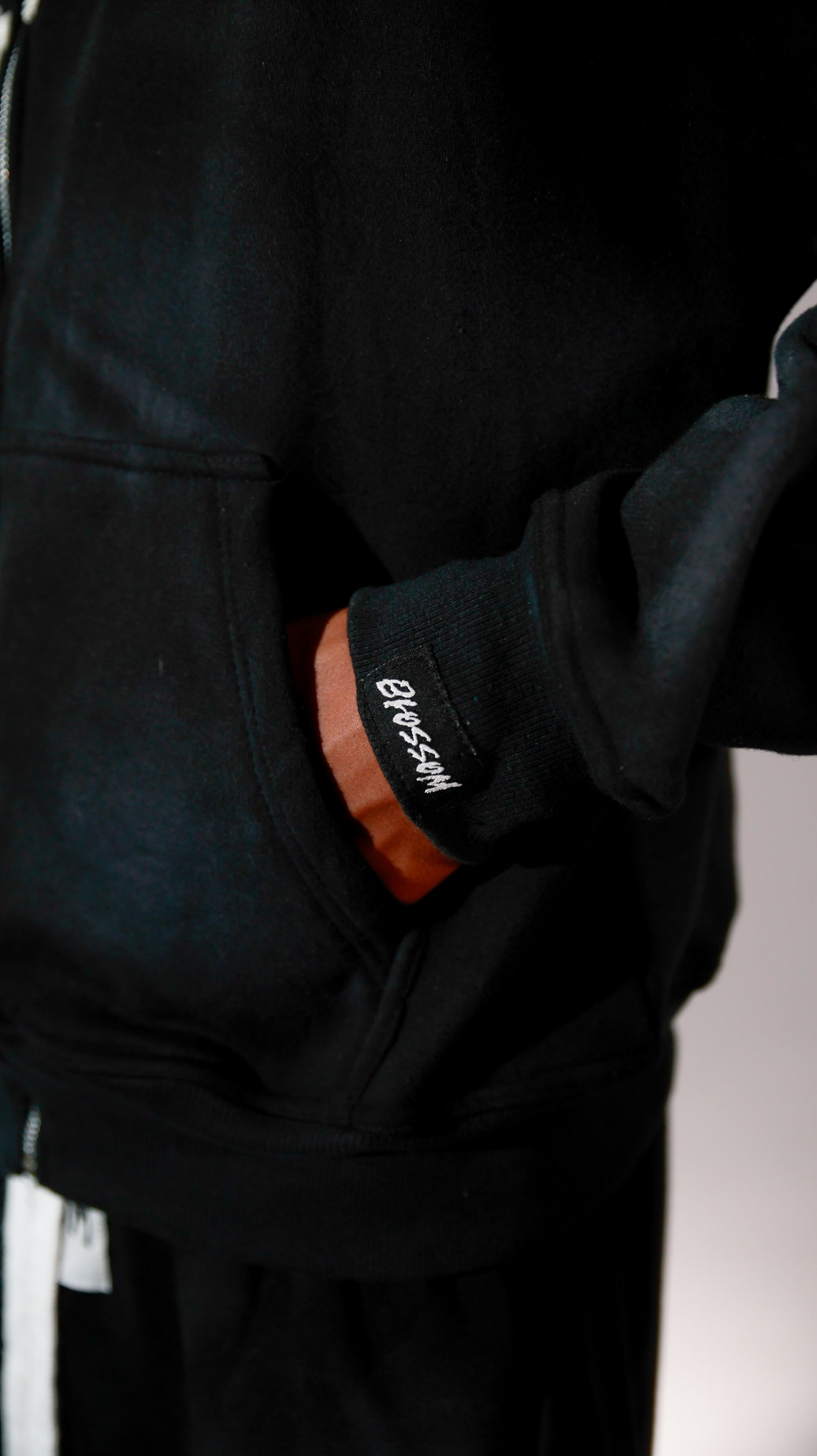 Black blossom zip-up