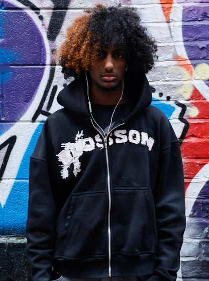 Black blossom zip-up