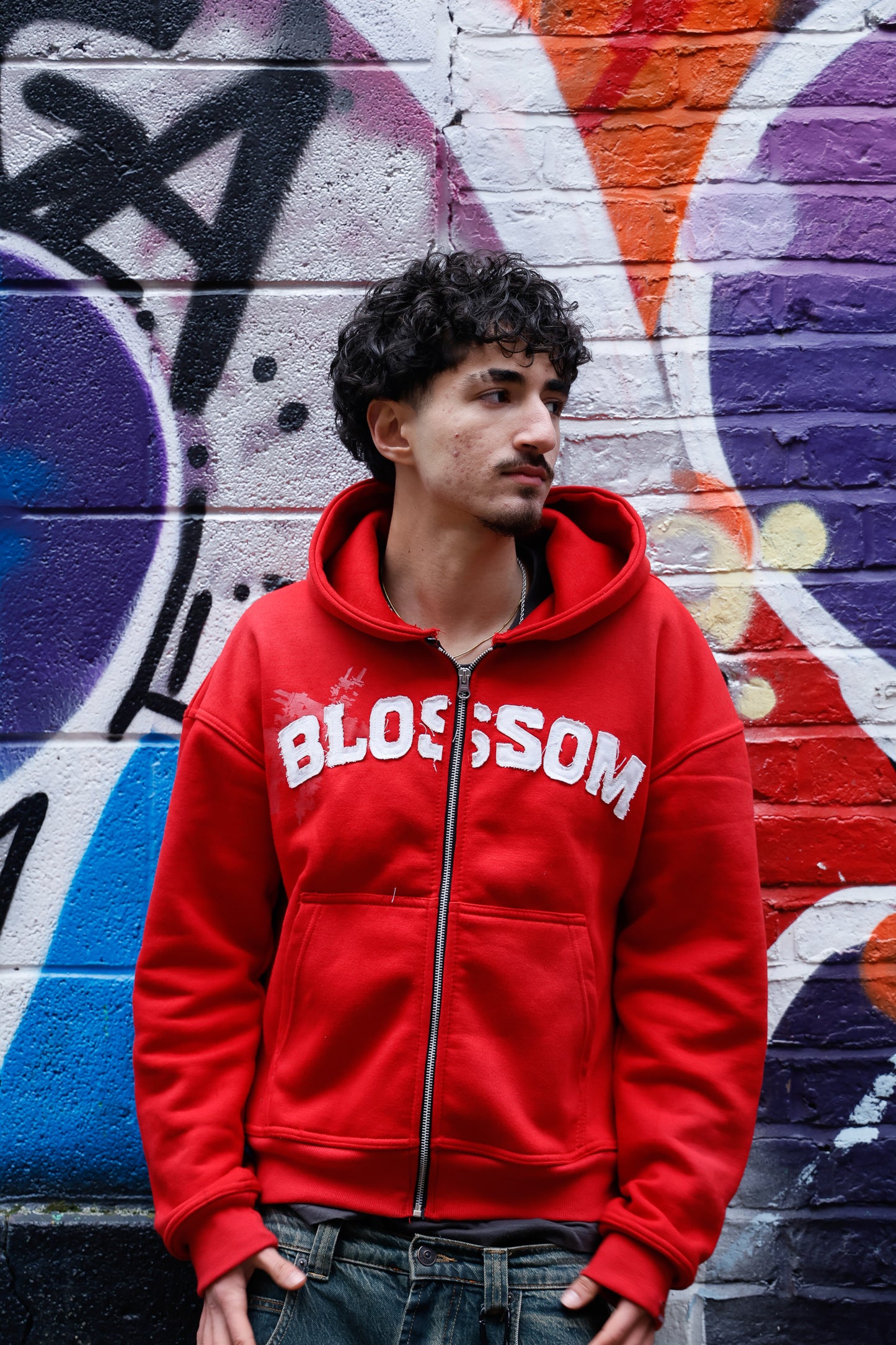 Red blossom zip-up