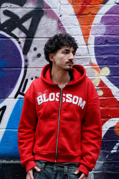 Red blossom zip-up
