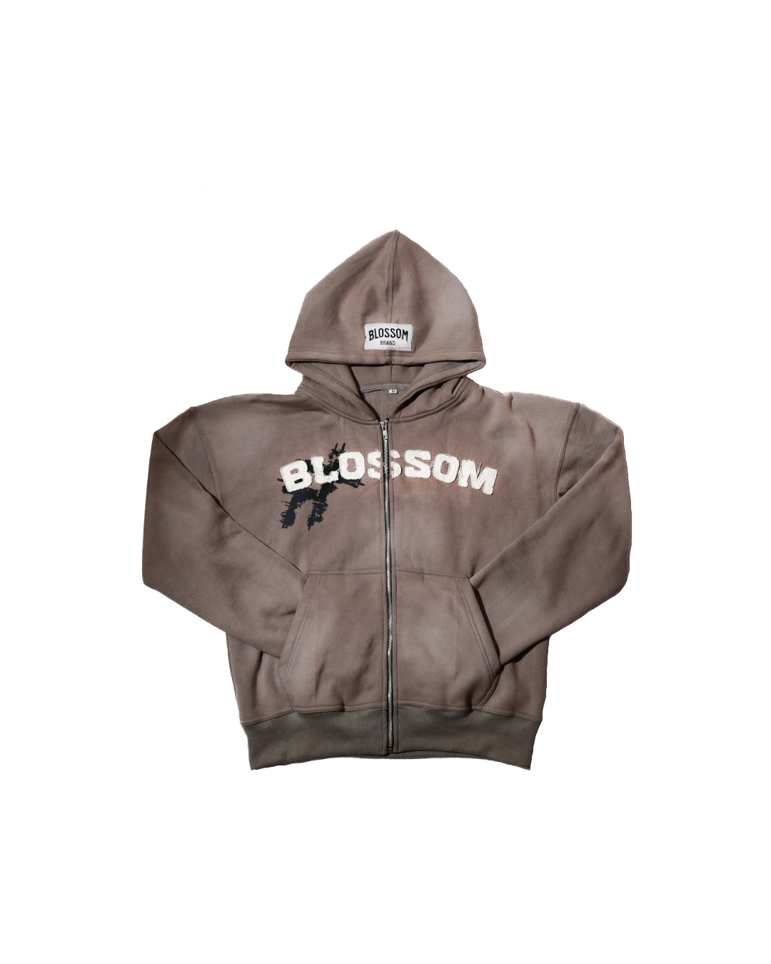 Grey blossom zip-up